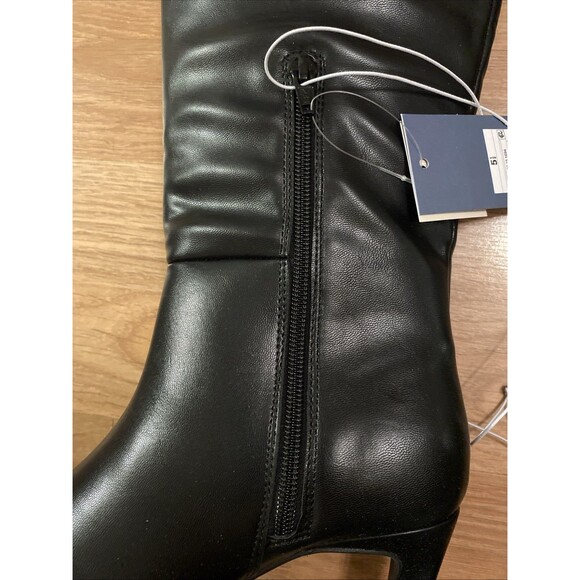 NWT Universal Thread Kendra Tall Dress Boots Kitten Heel Memory Foam Black 5.5 - Picture 6 of 14